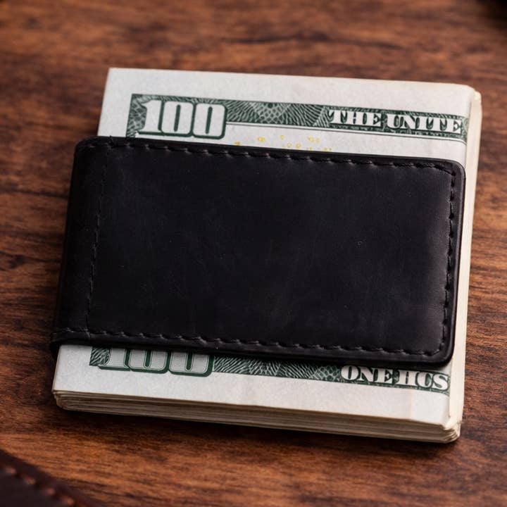 Portafoglio con fermasoldi in vera pelle pieno fiore per la vendita all'ingrosso da parte di American Leather Goods