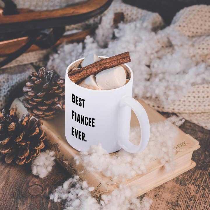 3dRose - Wholesale Coffee Mug - 3dRose, Best Fiancee Ever, Black Letters On A White Background, Mug11