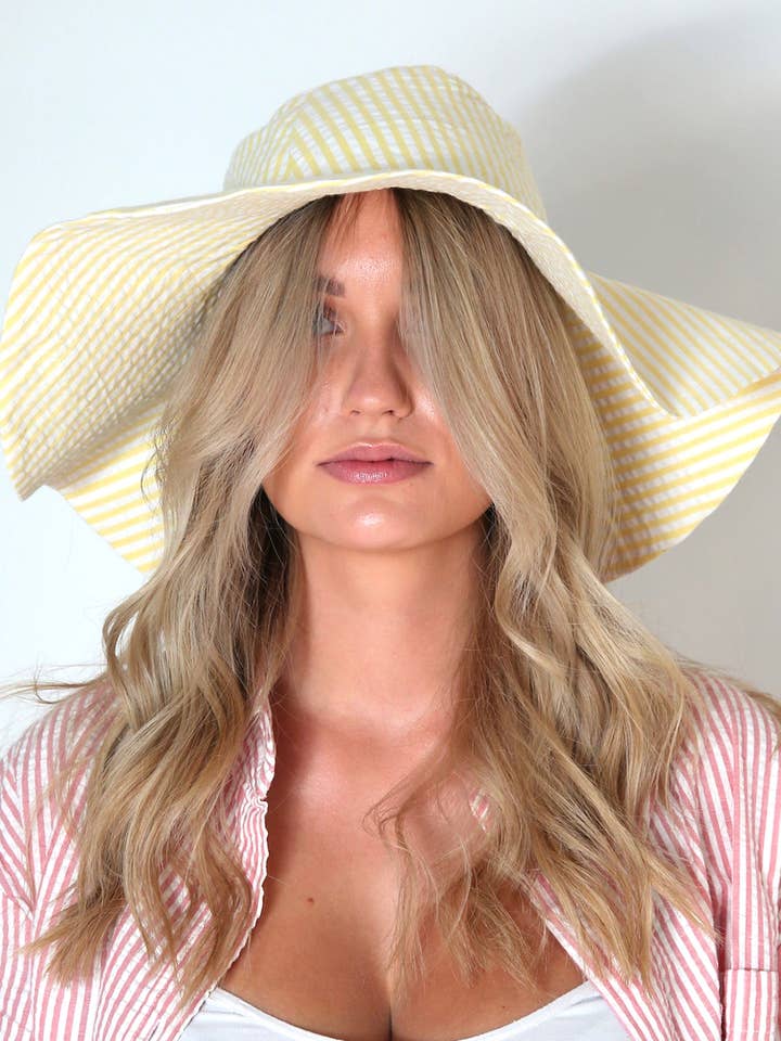 Garden Hat - Yellow Stripe for wholesale by Moist Sweats