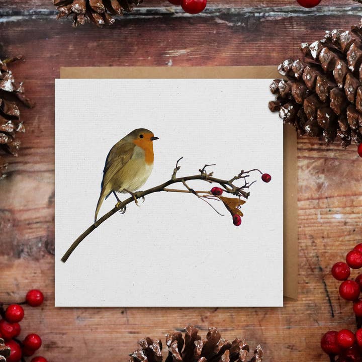 Tarjeta de felicitación «Christmas Robin» para venta al por mayor de Tanya Whitfield Illustrations