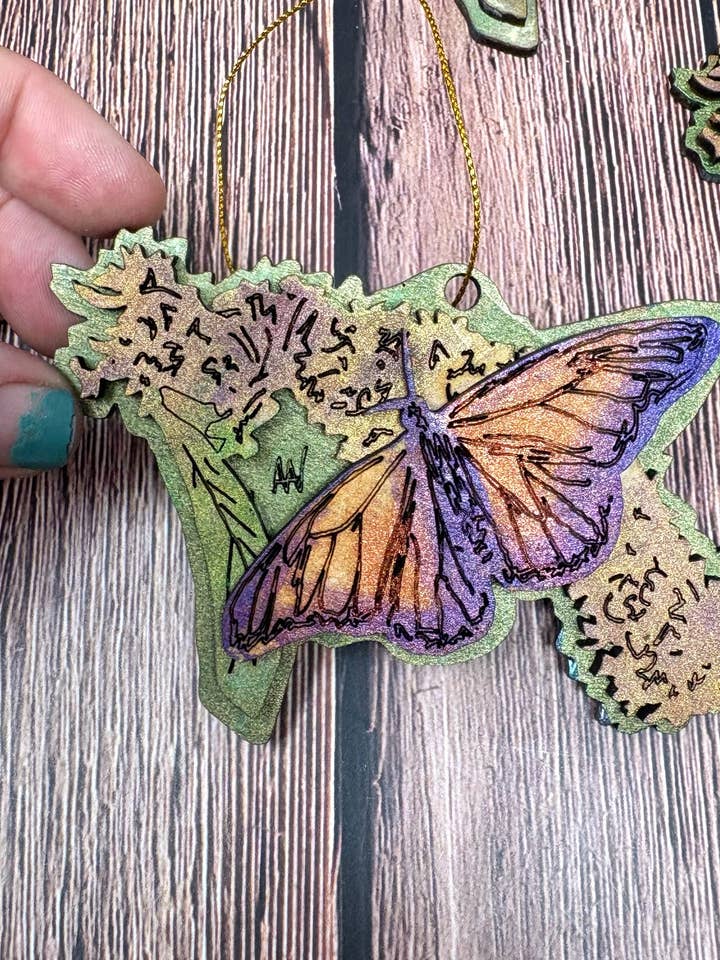 Butterfly Ornament for wholesale by Third Wolf Designs