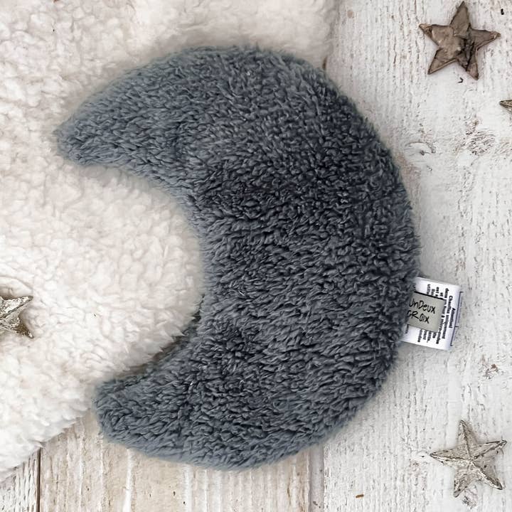 tør varmepude - MÅNE - BLÅ GRÅ PLYS for engroshandel hos UNDEUXCROIX