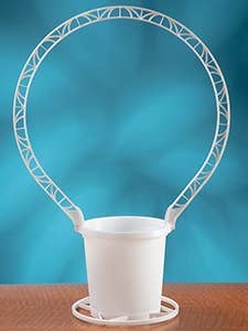 24" H FLORAL BASKET - 1719-WHITE for wholesale by General Wholesale Inc