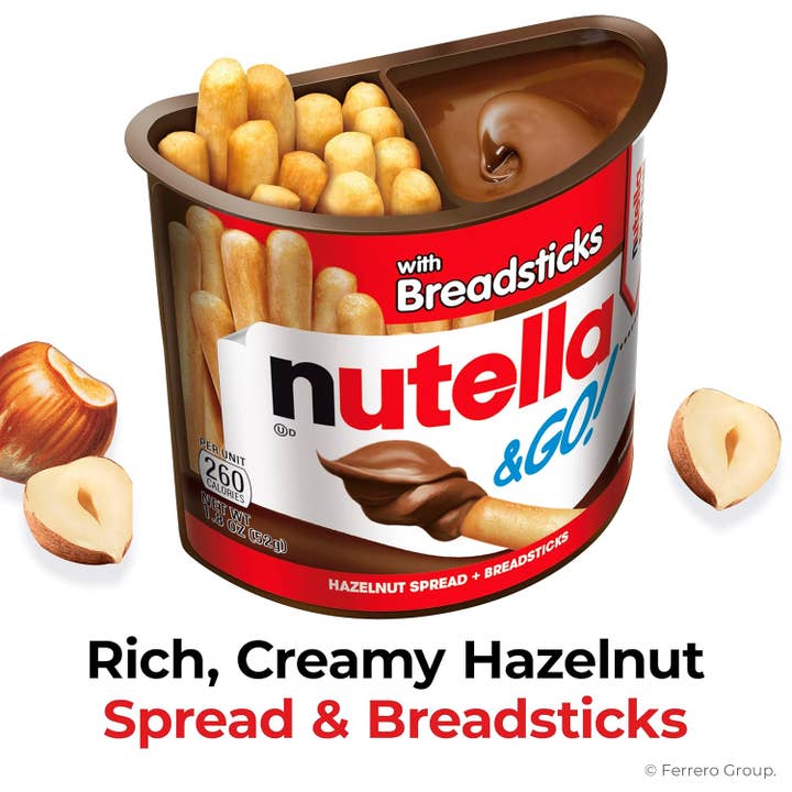 Snacky Candy - Wholesale Chocolate-covered sweets - Nutella & Go With Breadsticks Ferrero 16 pc 1.8 oz1