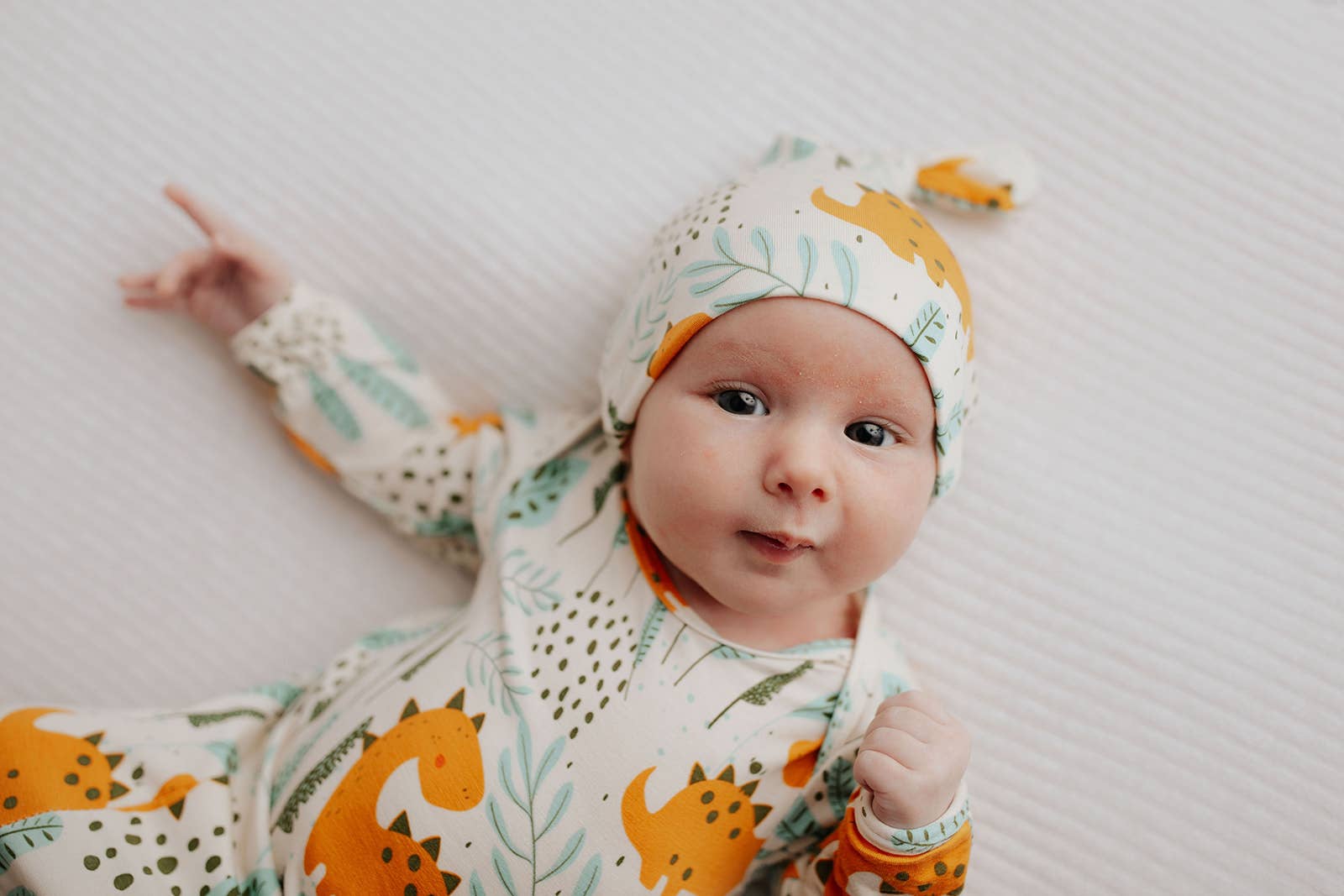 Three Little Tots - Wholesale Babygown - Baby - Dinosaur Animal Print Zoo Knotted Gown27