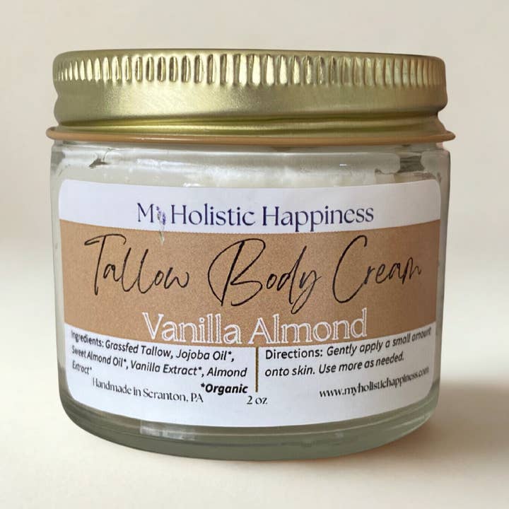 Vanilla Almond Whipped Tallow | Face and Body Cream for wholesale by My Holistic Happiness