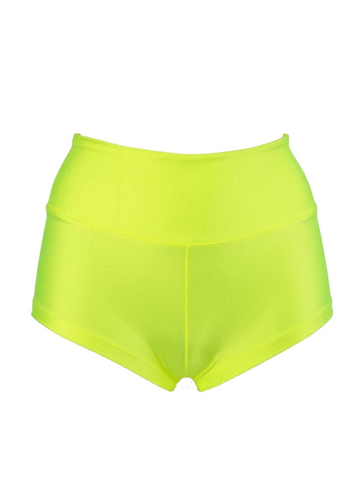 Athletic Shorts Scrunch Butt / SHORTS RUCHED BACK / Neon Yellow for wholesale by EXES LINGERIE