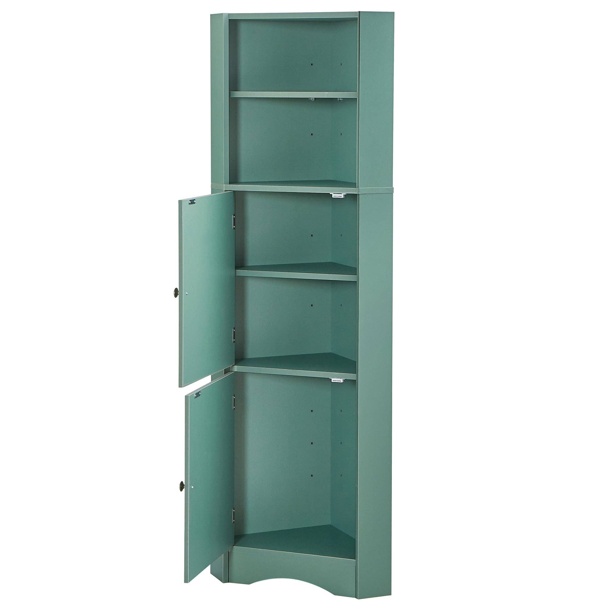 Orange County Decor - Wholesale Cabinet - Tall Bathroom Corner Cabinet, Freestanding Storage Cabinet With Doors And Adjustable Shelves, Mdf Board, Green Green Mdf14