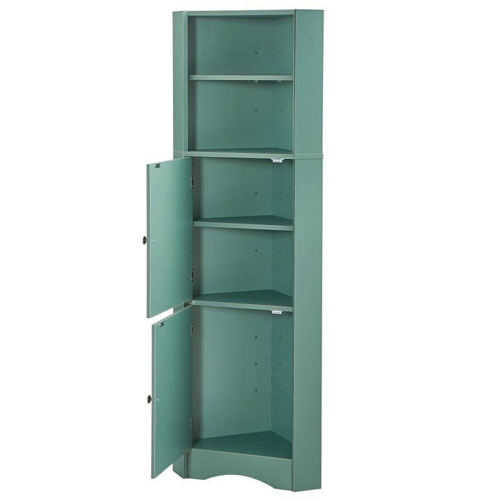 Orange County Decor - Wholesale Cabinet - Tall Bathroom Corner Cabinet, Freestanding Storage Cabinet With Doors And Adjustable Shelves, Mdf Board, Green Green Mdf14