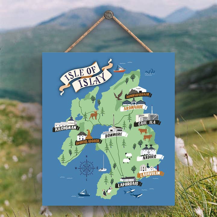 P5116 - Isle Of Islay Whisky Distillery Map Of Scotland Illu for wholesale by Vivid Squid Wholesale