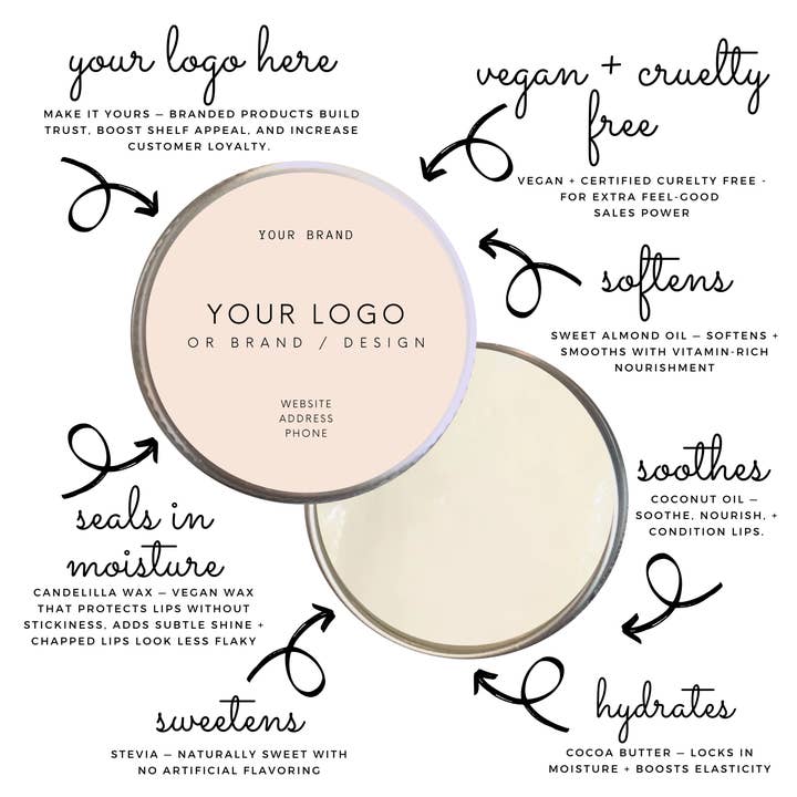 Orglamix - Wholesale Lip Balm - Custom Lip Balm Your Logo Brand | Natural + Organic Lip Tin21