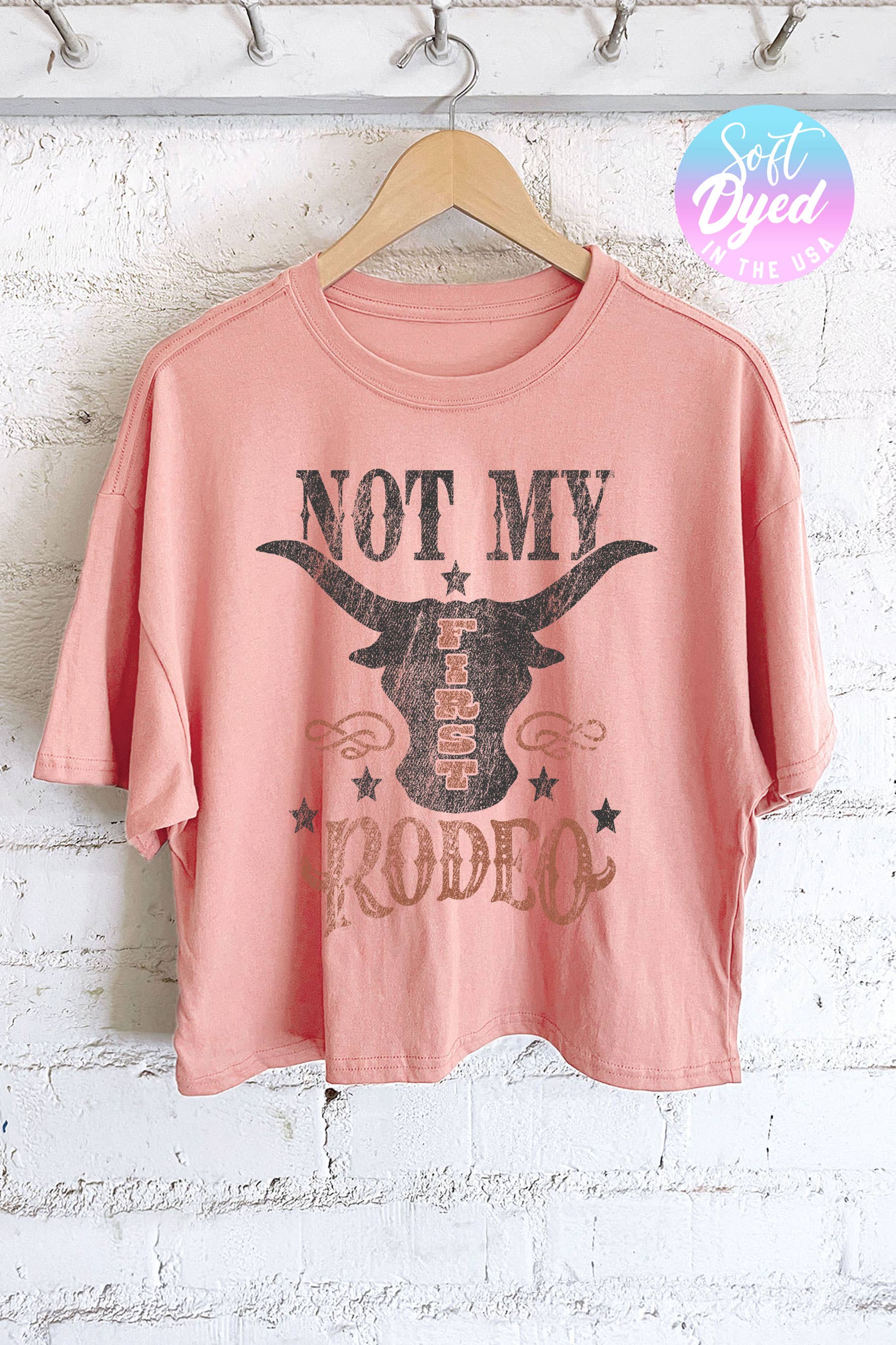 Rustee Clothing - Vente T-shirt sérigraphié – femme - CE N'EST PAS MON PREMIER HAUT COURT À MOTIF RODÉO4