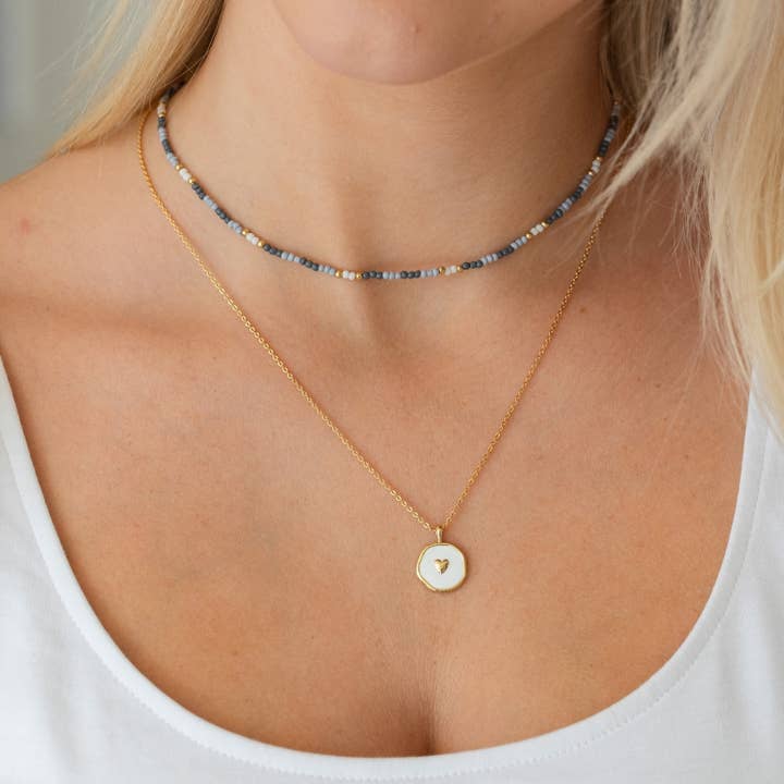 Splendid Iris - Wholesale Pendant/Charm Necklace - Tiny Heart Necklace2