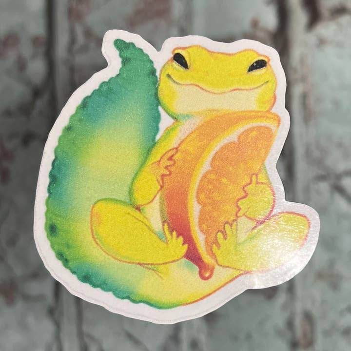 Pegatina de vinilo Gecko con naranja para venta al por mayor de Stationary Bliss