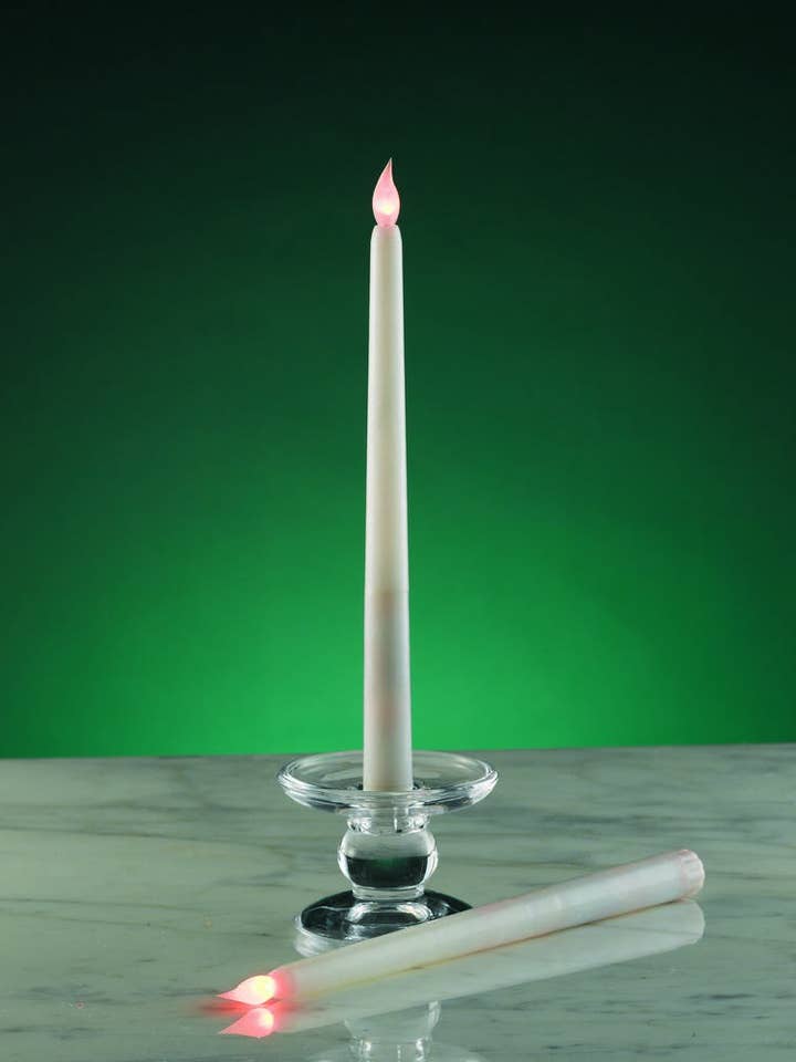 Ce5wt Led White Wax Taper Candle - Set of 2 for wholesale by Biedermann & Sons