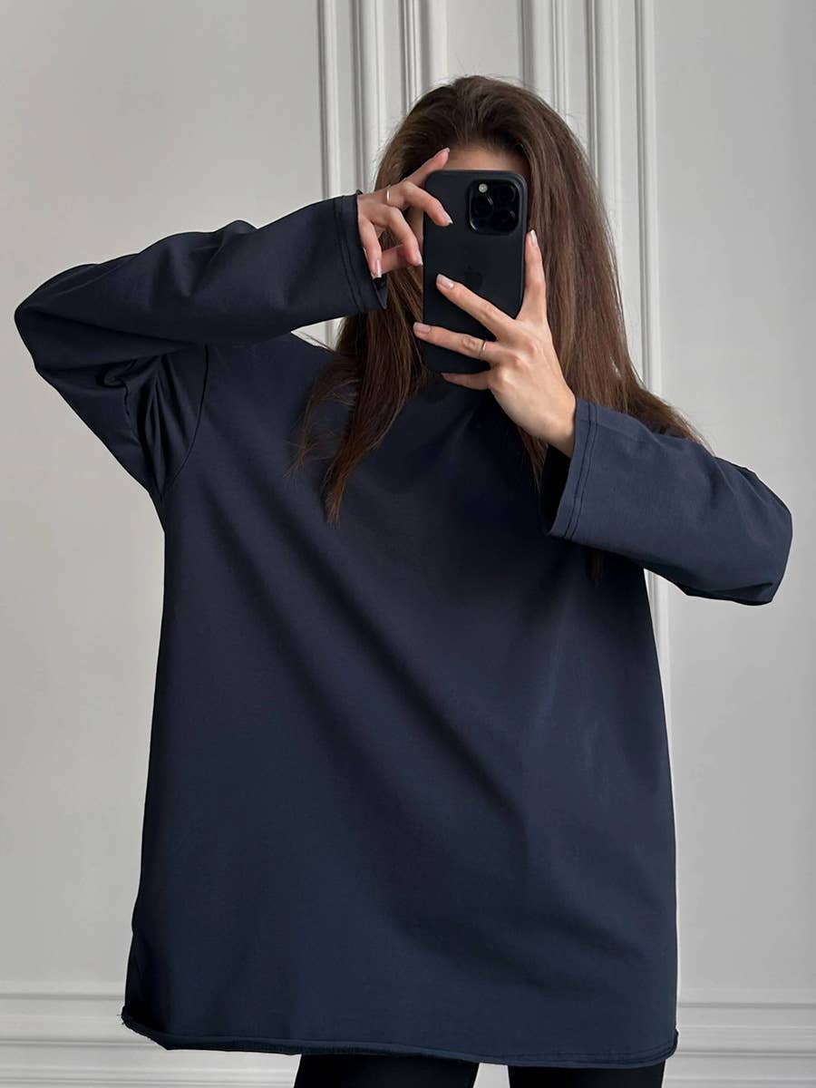 Rosa Clothing - Wholesale T-Shirt - Women's - Oversized long sleeve cotton t-shirt women tee4