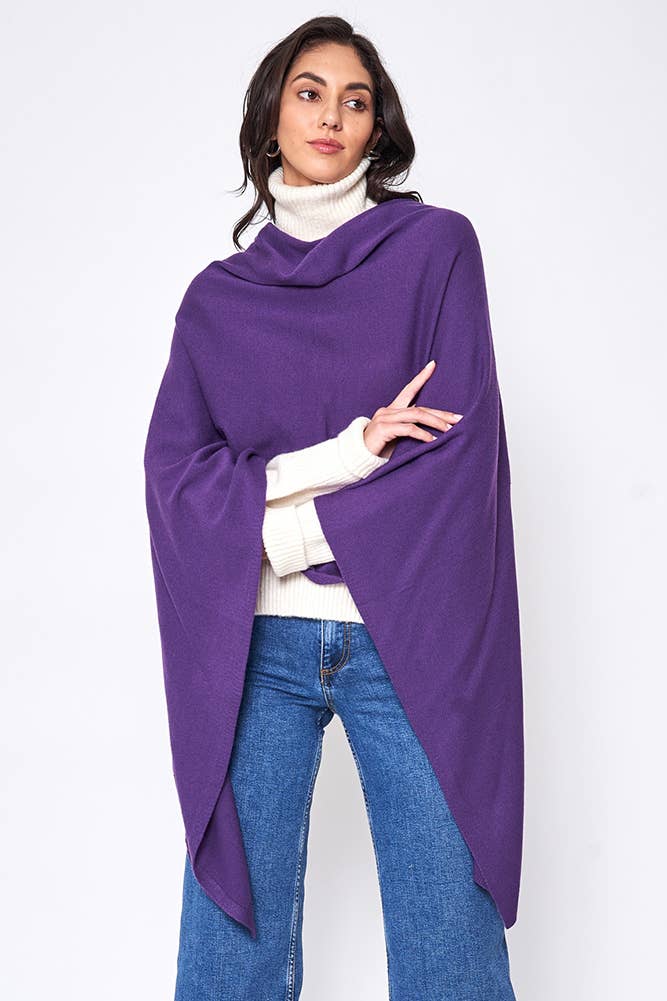 Hana - Wholesale Poncho - Women's - Solid Scarf Poncho20