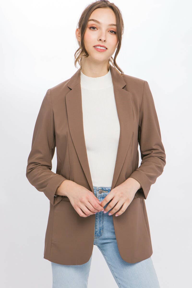 42POPS – Blazer - Mulher por atacado – Blazer Clássico Sólido Tecido49