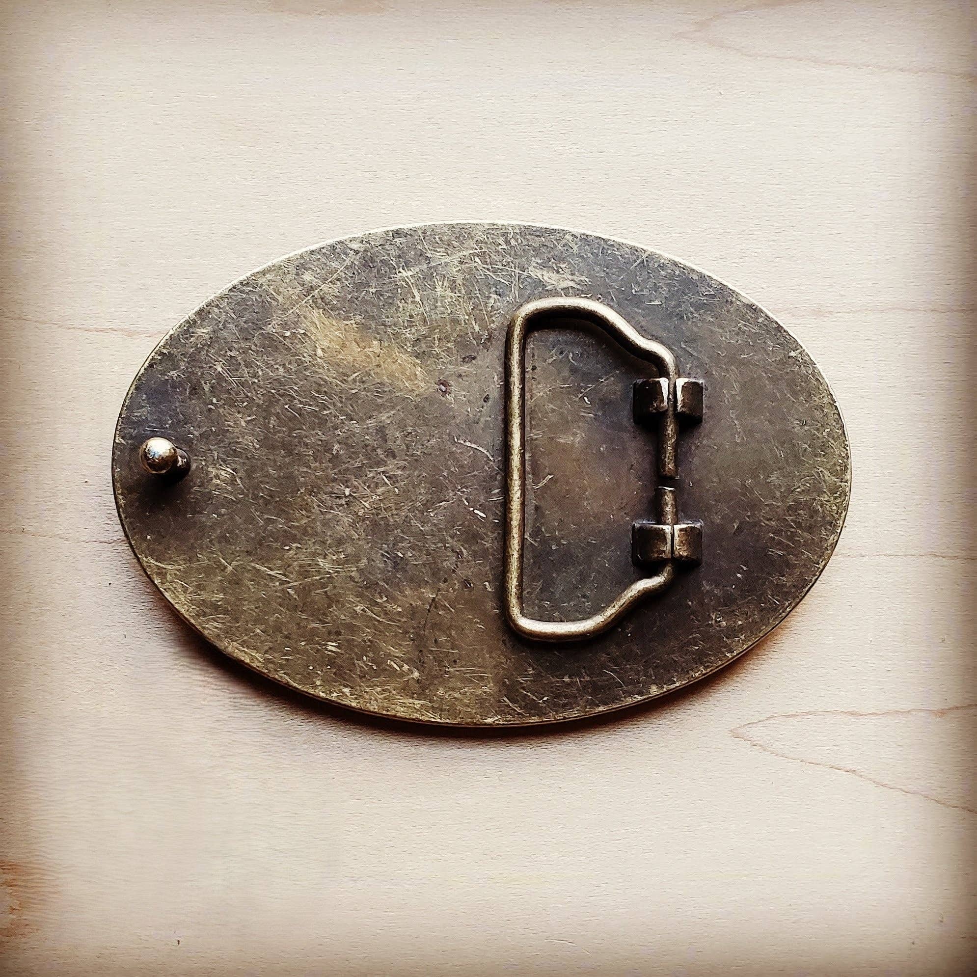 The Jewelry Junkie – Großhandel Gürtelschnalle – Damen – Rope Edge gepunktetes Haar auf Leder Gürtelschnalle 902g1