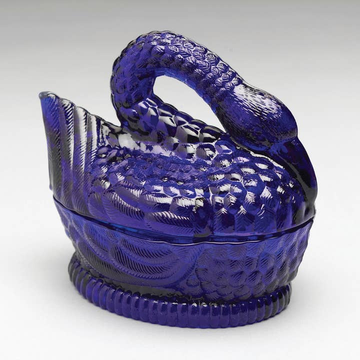 AA Importing - Vente Assiettes/plats/bols de décoration - Plat en verre de dépression en forme de cygne en rose ou bleu1