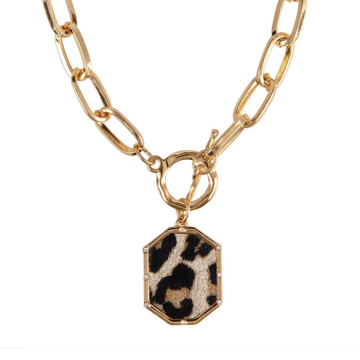 Leopard link Necklace for wholesale by S&A Fashions