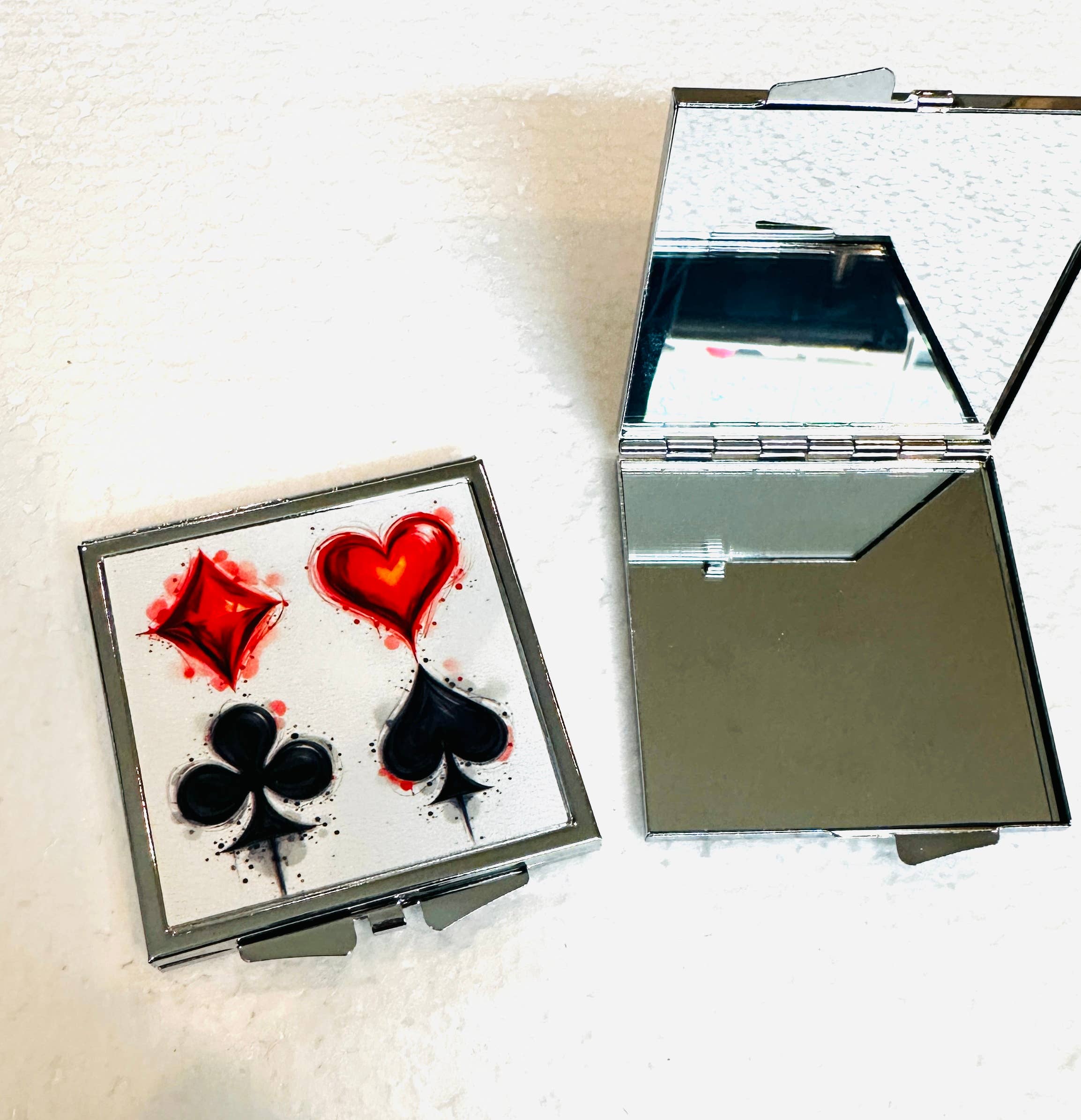 Resinate By KS / by KRISTIN SMITH - Wholesale Compact Mirror - Card Symbols CANASTA Pocket Mirror 0