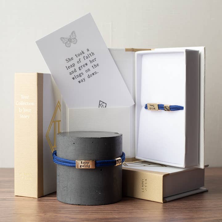 Sentiment Cord Bracelet-Keep Going for wholesale by Lenny & Eva