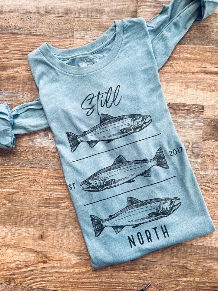 SALMON LONG SLEEVE for wholesale by Still North Design Co