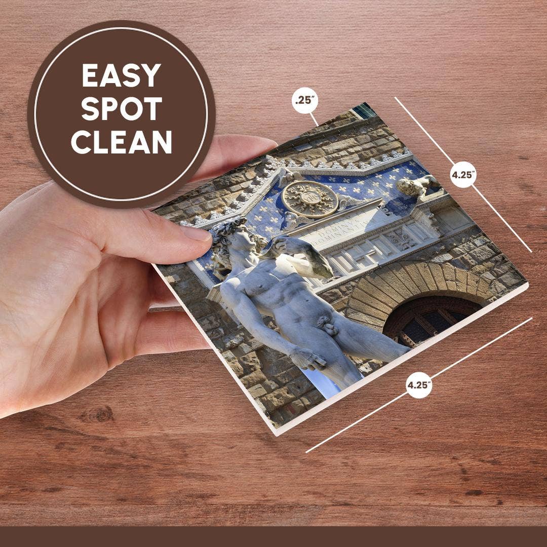 3dRose – wholesale Underlägg – 3dRose, Italien, Florens. Replika av David., Glasunderlägg6