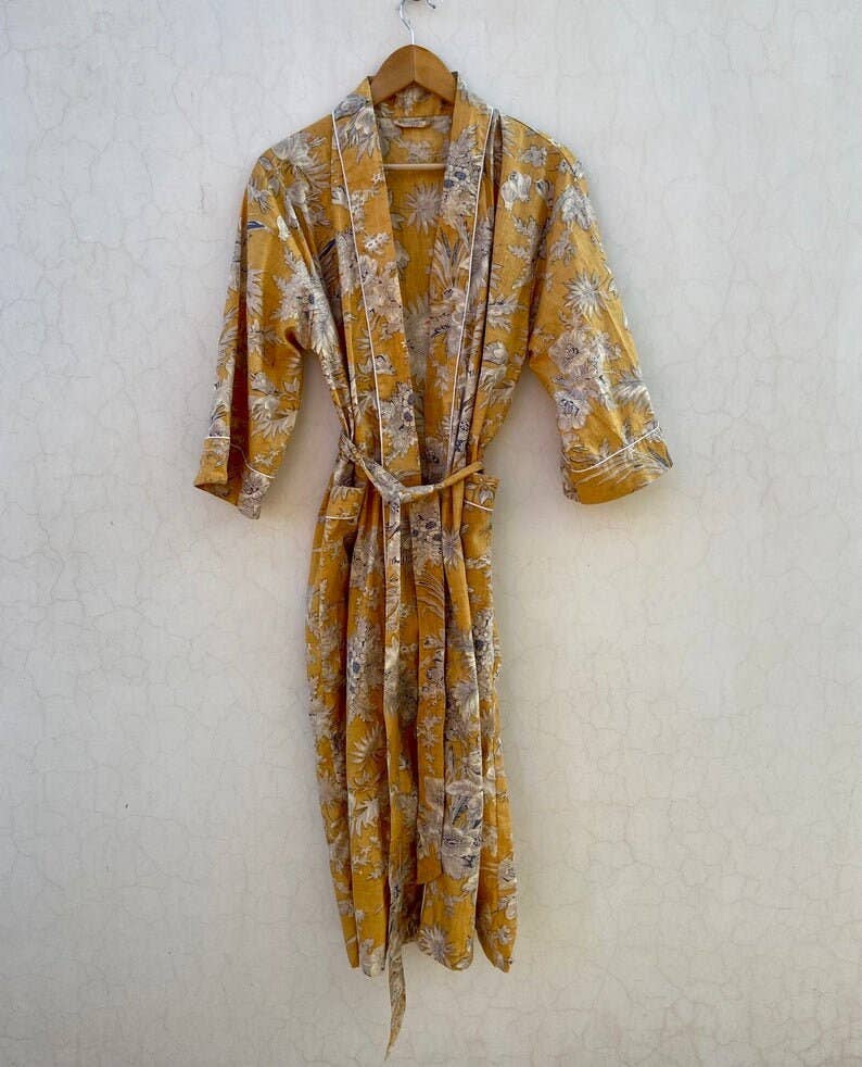 GYPSY STUDIO - Wholesale Robe - Women's - Floral Print Robes Bridesmaid Kimono Robe Floral Bridal Robe0