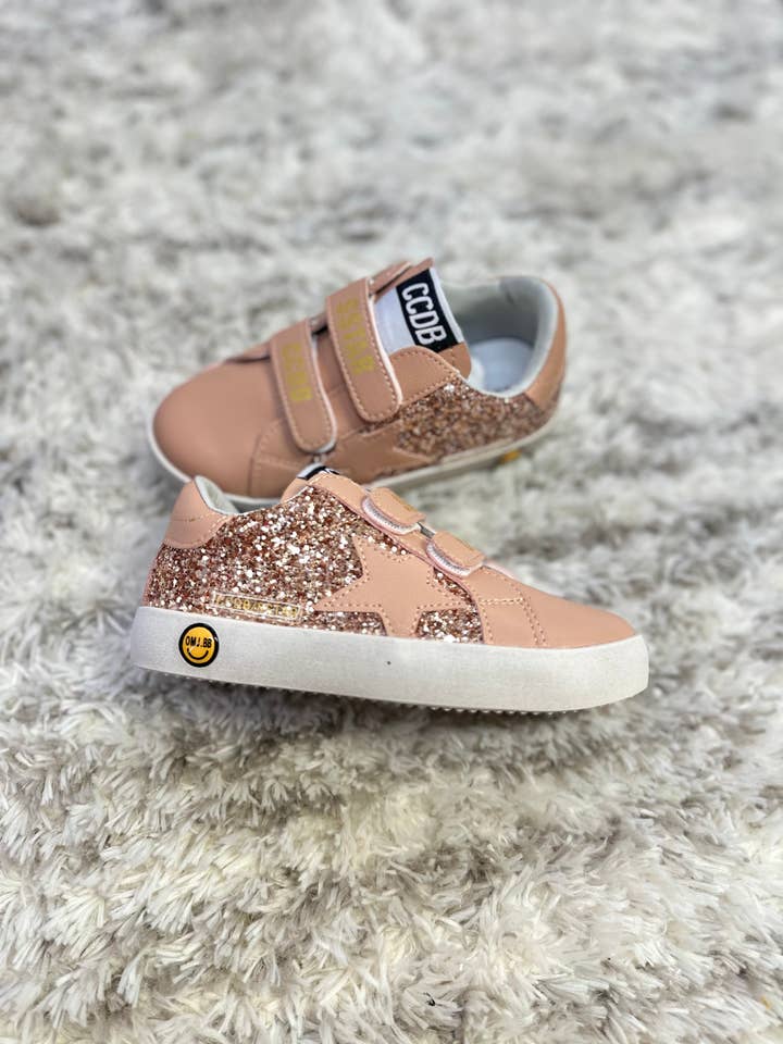 RoseGold Star Sneakers Velcro for wholesale by Torn and Trendy