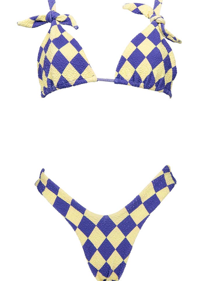 Bikini Marmols Classic Triangles and High-Cut Bottom in Marble Pattern for wholesale on Faire