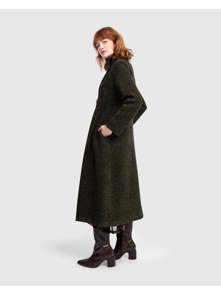 Urban Tash Long Coat, Khaki for wholesale on Faire3