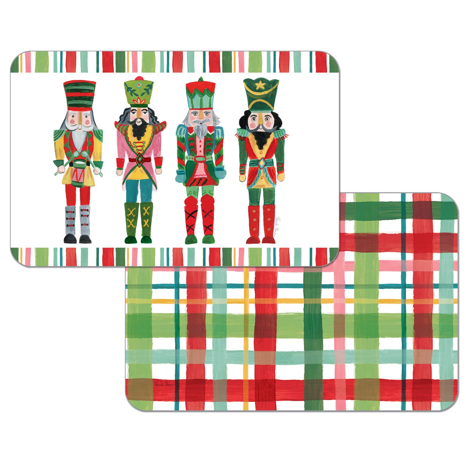 CounterArt/Highland Home/Thirstystone - Wholesale Placemat - "Holiday Nutcrackers" Reversible Plastic Placemat0