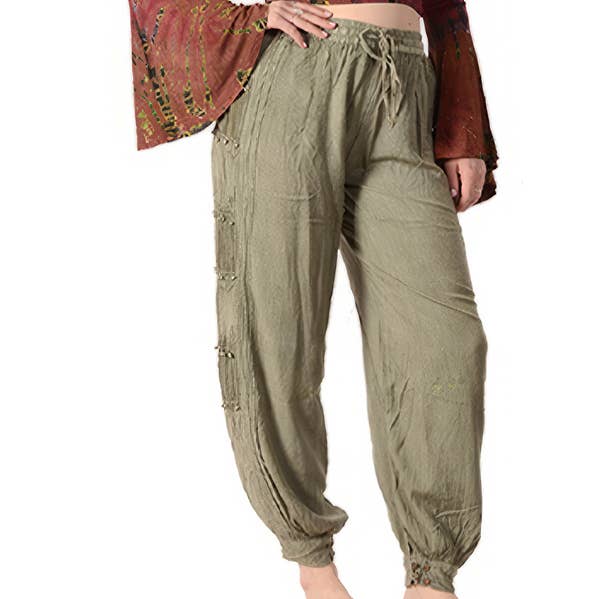 Gypsy Rose - Wholesale Pants - Women's - Jingle Jangle Stonewash Rayon Harem Pants with Bells