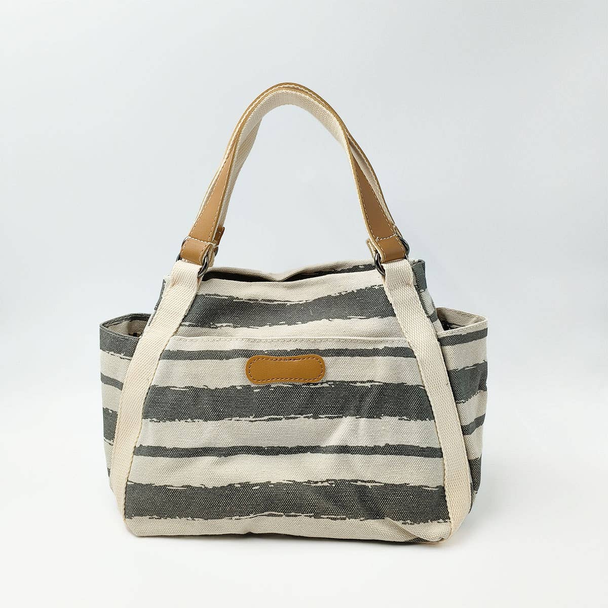 ACCITY - Wholesale Tote Bag - Women's - STRIPE PATTERNED DANDY CANVAS BAG_CWAB05186