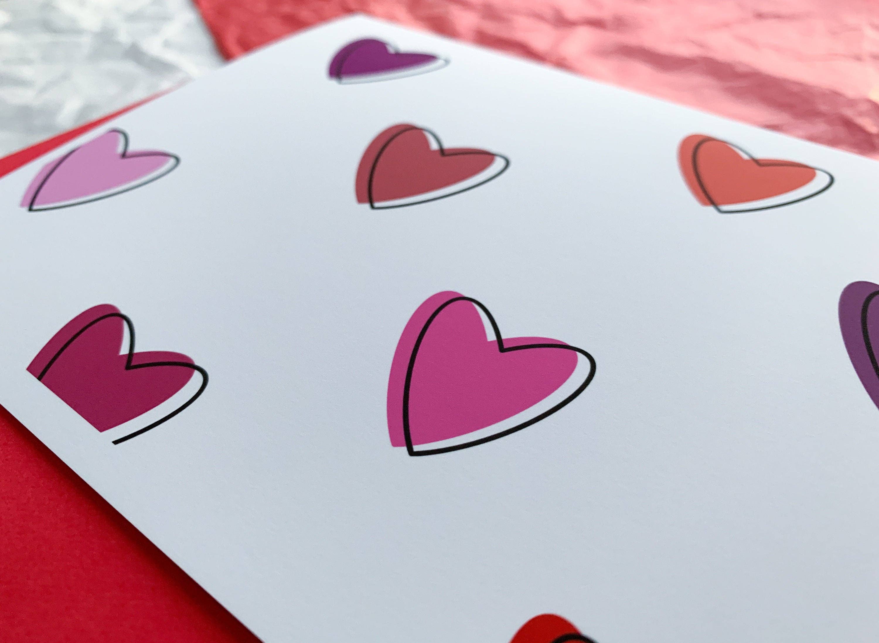 Stone Donut Design, LLC – Engroshandel Valentinsdagskort – Cute Shadow Hjerter Håndlavede Valentinsdag2