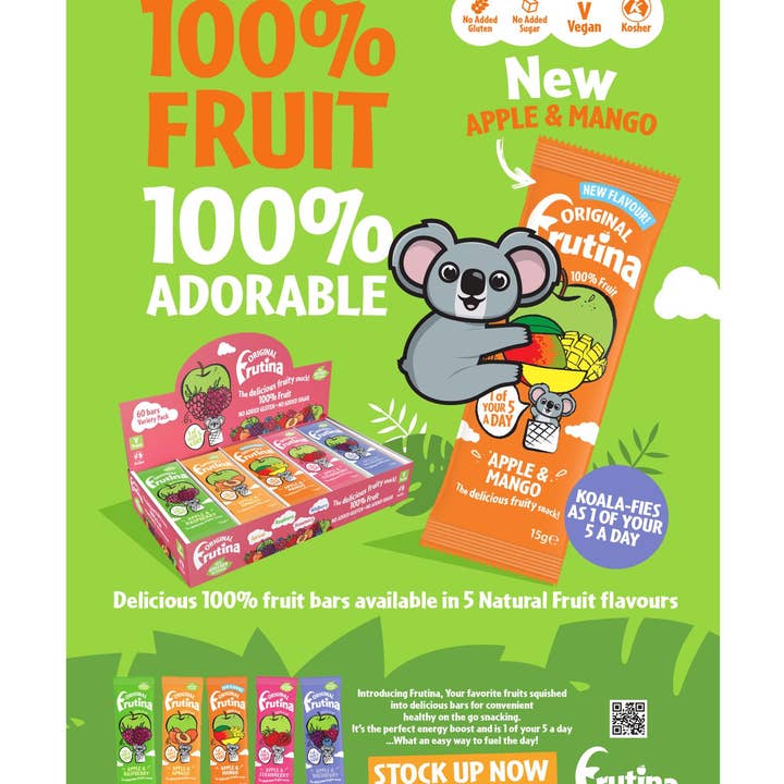 Frutina – wholesale Fruit snacks – Frutina 100% Fruit Snack Variety Box15g Pack of 60, 30k sold