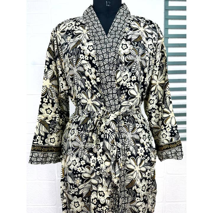 The Eastern Loom - Wholesale Kimono - Women's - Bohemian New Silk Sari Kimono Women Regal House Beach Robe