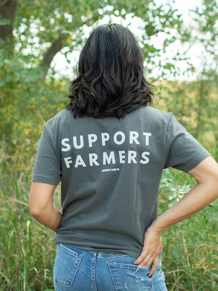 American Farm Company – Engroshandel T-shirt med print - Dame – Western 'Support Farmers' Hvede Unisex Grafisk T-shirt2