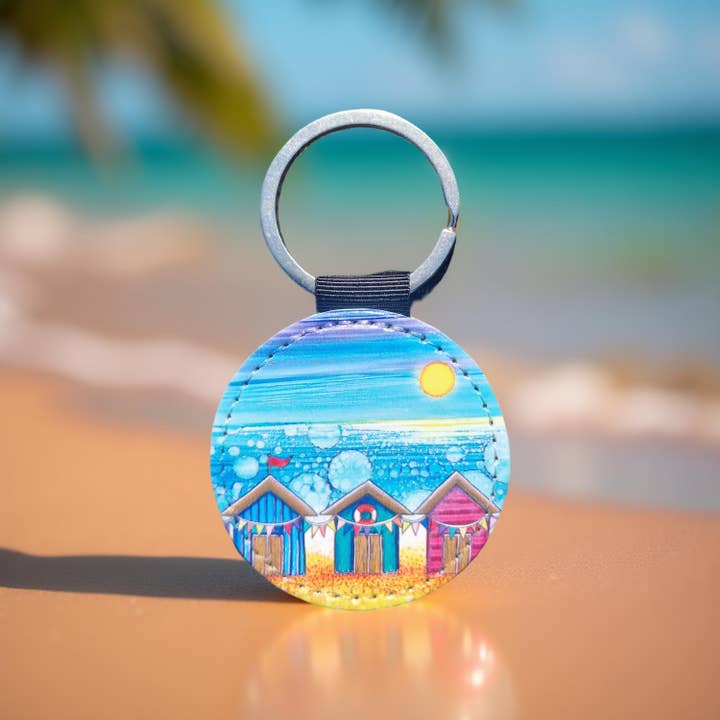 By Jo Crafts - Wholesale Keychain - Unisex - 87/90-KR - Beach Hut Faux Leather Keyring 5