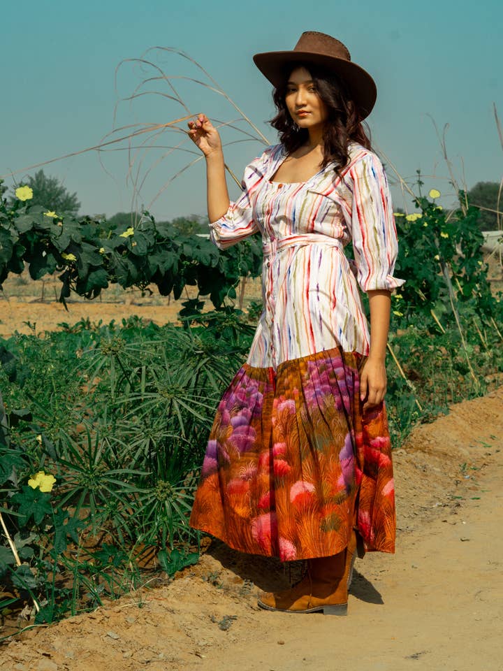 Vestido Wild Wood Scape por atacado de Parth handicrafts