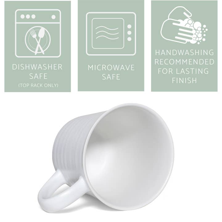 EAST AVENUE - Venta al por mayor Taza - Tazas de café de 17 oz con esmalte mate blanco, paquete de 4. EL PRECIO ES POR TAZA.3
