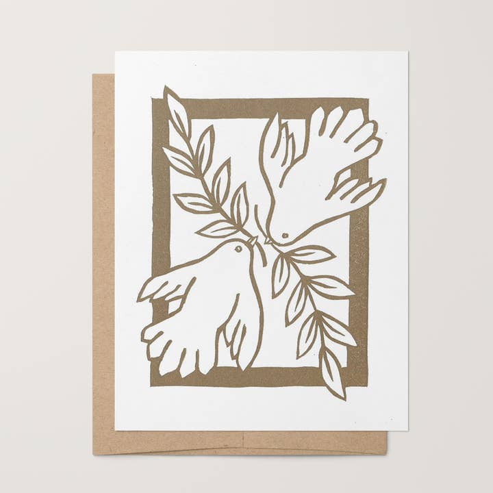 Carte de vœux Colombe d'or pour la vente par Coxswain Press