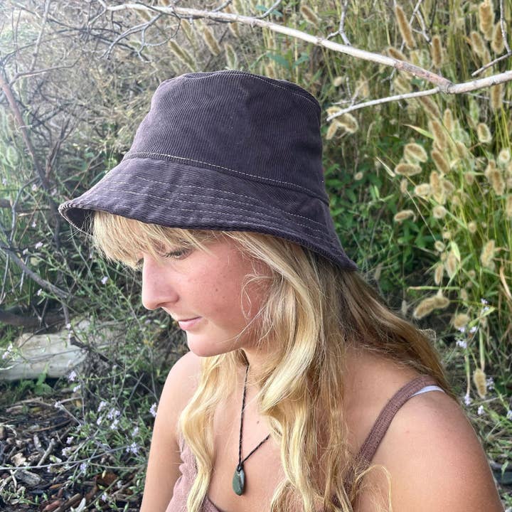 Blue Corduroy - Wholesale Bucket hat – Women's - Corduroy Bucket Hat - Chocolate4