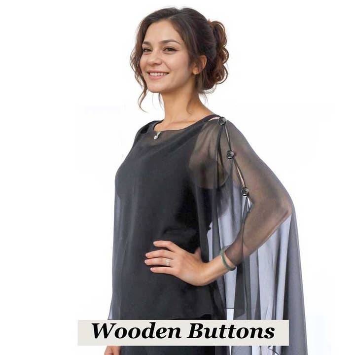 The Magic Scarf Company - Vendita all'ingrosso Poncho - Donna - Poncho/Cappa setosa con sei bottoni43