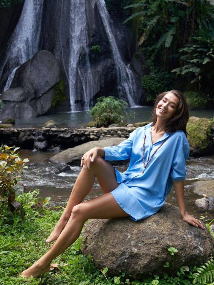 Bijondo - Venta al por mayor Vestido - Mujer - Vestido corto tipo camisa con bolsillos Enza6