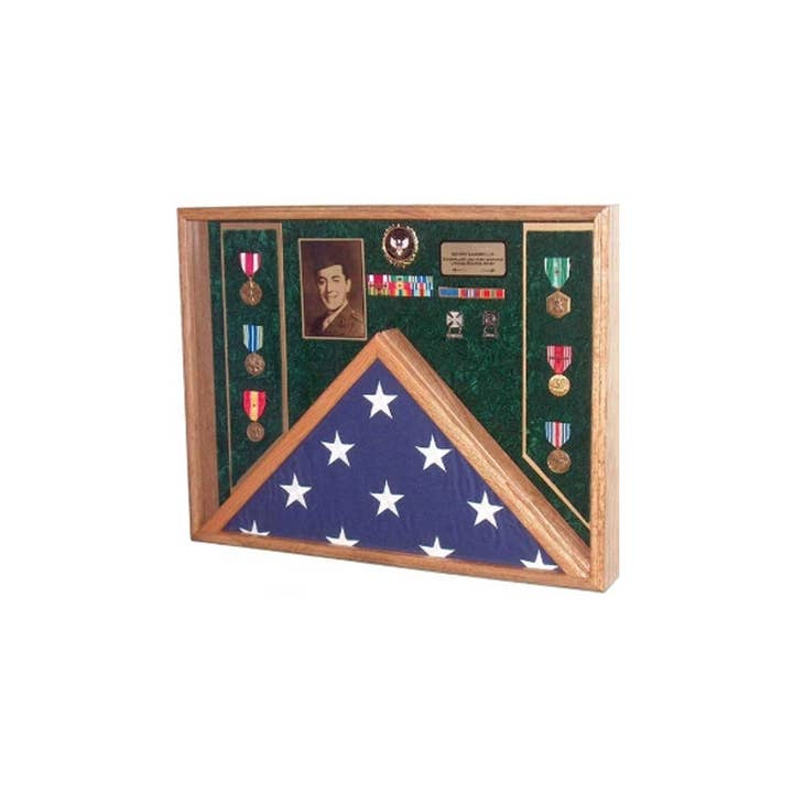 Deluxe Combo Awards Flag Display Case for wholesale by Flags Connections