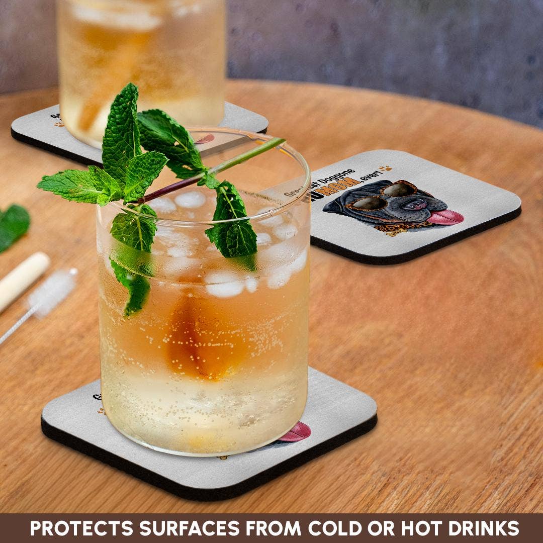 3dRose - Wholesale Coasters - 3dRose, An Adorable Black Shar Pei Dog Ready for Mom on Mothers Day, Coaster9