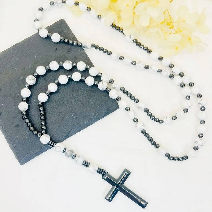 GemMeet - Wholesale Prayer Beads Necklace - Cross Catholic Stone Rosary Necklace 10